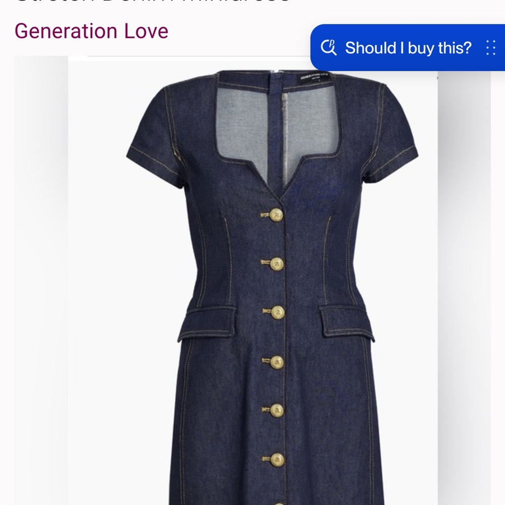 Generation Love Navy Button-Front Mini Dress